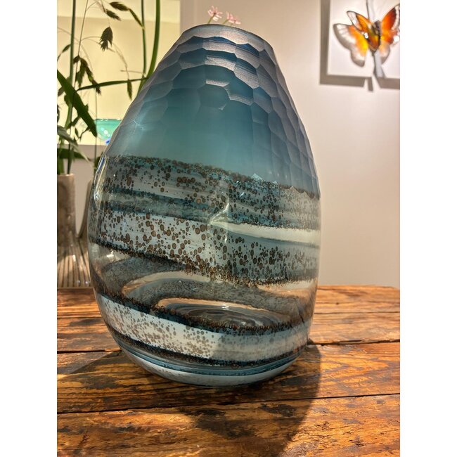 Glazen vaas "Breath of Silence" ambachtelijke glaskunst
