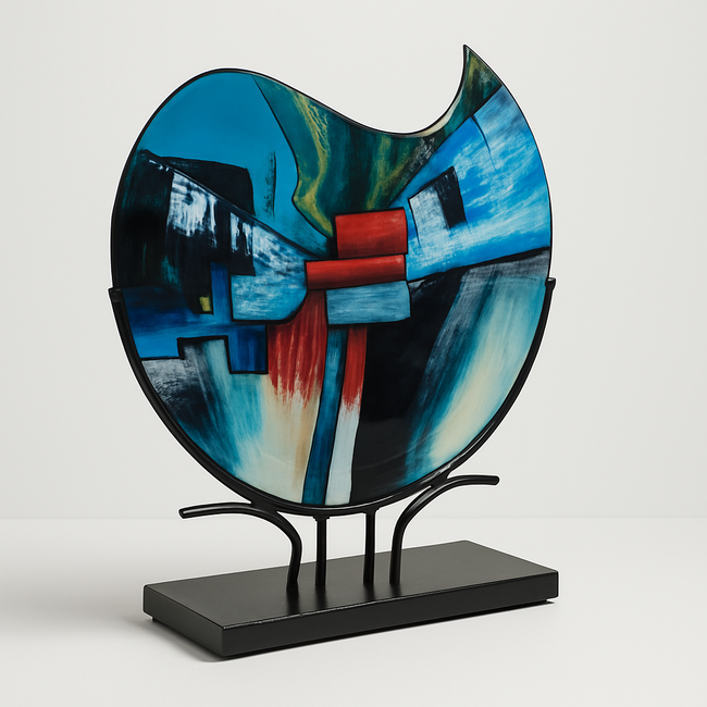 Stadsgezicht – Abstracte glaskunst met stedelijke dynamiek