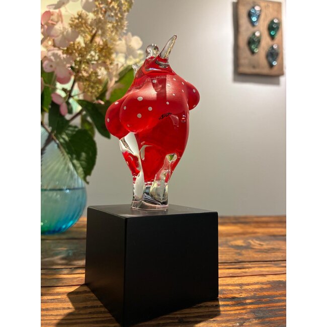 Kosta Boda 'Happy Dip Red' – Limited Art Crystal by Kjell Engman