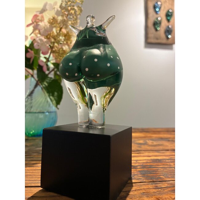 Kosta Boda 'Happy Dip Green' – Limited Art Crystal by Kjell Engman