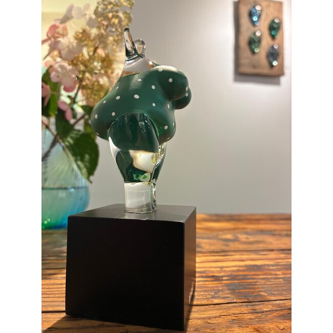 Kosta Boda 'Happy Dip Green' – Limited Art Crystal by Kjell Engman