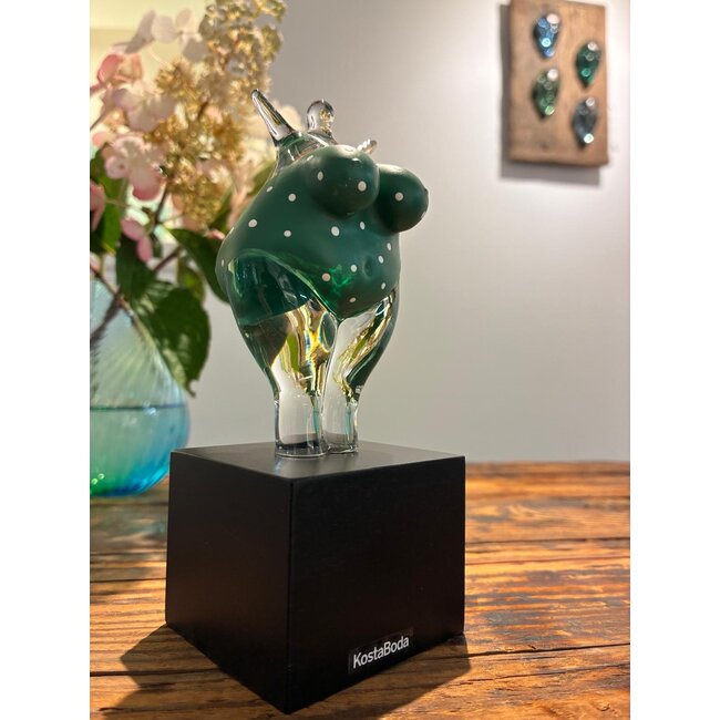 Kosta Boda 'Happy Dip Green' – Limited Art Crystal by Kjell Engman