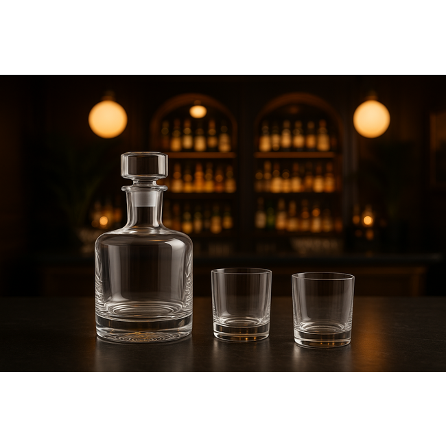 Göran Wärff Whisky karaf met 2 whisky glazen