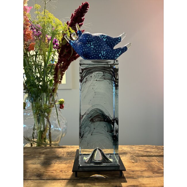 Kjell Engman „Tanz in der Nacht”, handgefertigte Glasfigur, skandinavische Glaskunst von Kosta Boda