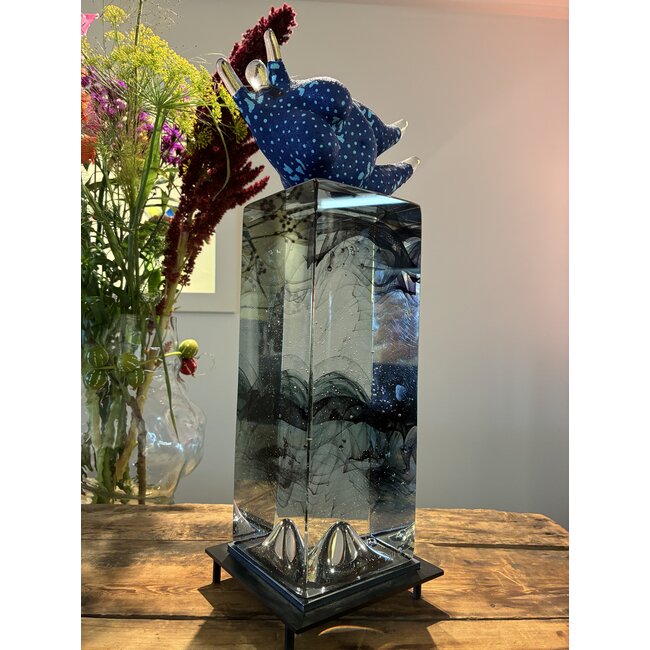 Kjell Engman „Tanz in der Nacht”, handgefertigte Glasfigur, skandinavische Glaskunst von Kosta Boda