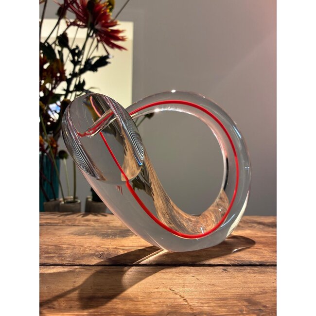 Handgemaakt Kristallen Kunstobject met Rood Levenspad