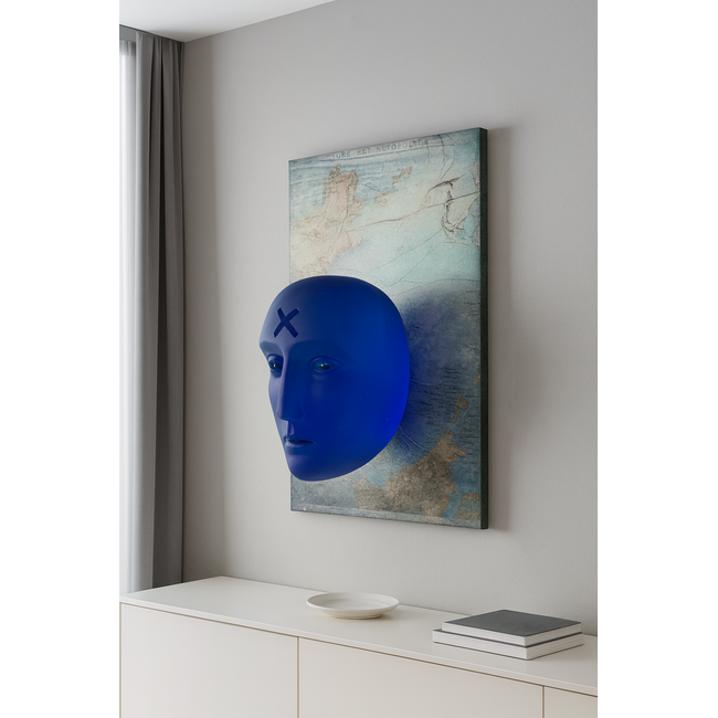 Head First – Iconisch kobaltblauw glaskunstobject ontworpen door Bertil Vallien voor Kosta Boda