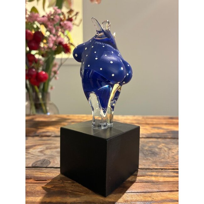 Kosta Boda 'Happy Dip Blauw' – Limited Art Crystal by Kjell Engman