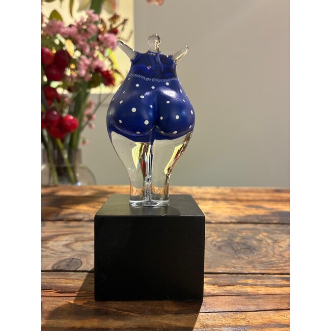 Kosta Boda 'Happy Dip Blauw' – Limited Art Crystal by Kjell Engman