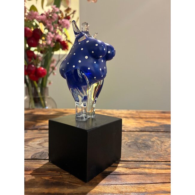 Kosta Boda „Happy Dip Blue” – Kristallobjekt von Kjell Engman, limitiert