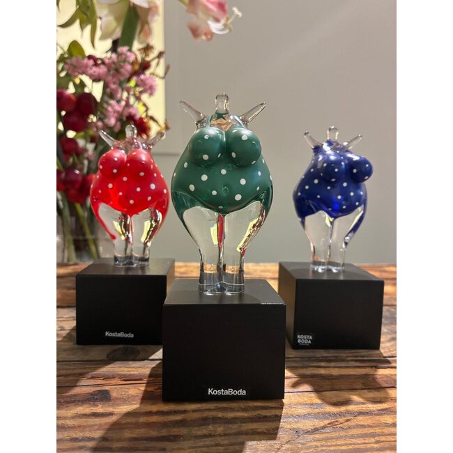 Kosta Boda 'Happy Dip Blauw' – Limited Art Crystal by Kjell Engman