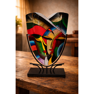 Glaskunst „Farbenfrohe Begegnung“