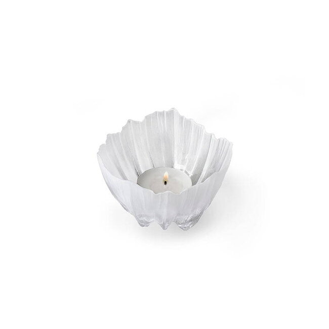 Teelichthalter-Set „Anemone“ weißes Kristallglas