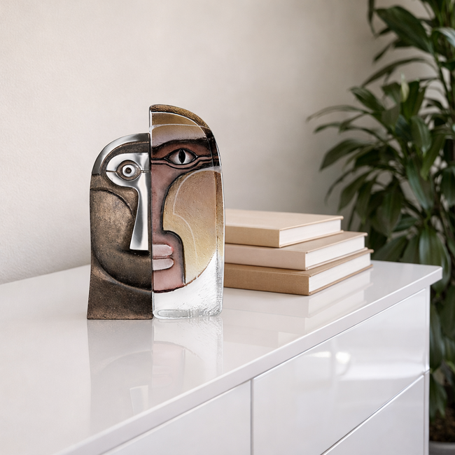 Duo – Skulptur aus Stahl und Kristall von Mats Jonasson