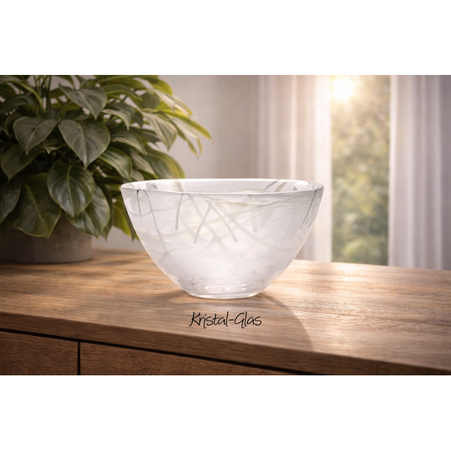 Weiße  Kosta Boda Schale Contrast