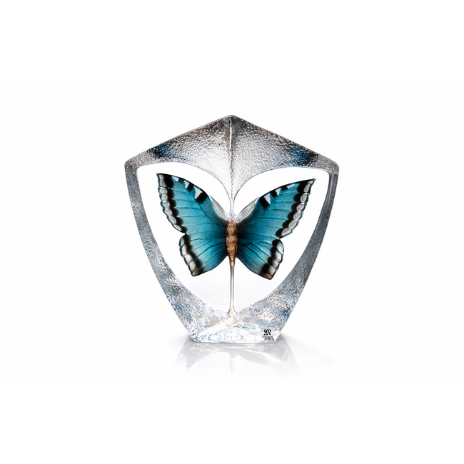 Mats Jonasson „Blauer Schmetterling“ aus Kristallglas