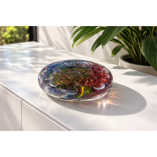 Ondra Novotny (Glasblazer) Gelukssteen in regenboogkleuren