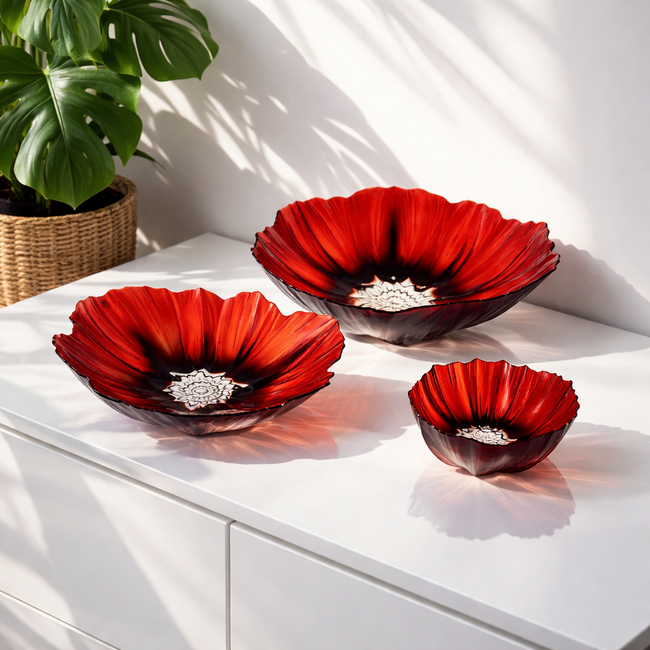 Set Kristallschalen „Mohn“
