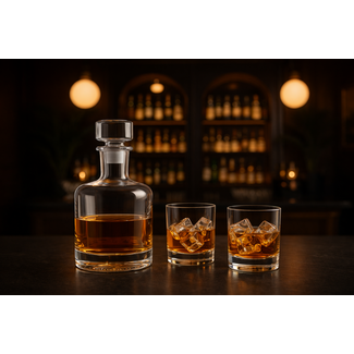 Göran Wärff Whisky karaf met 2 whisky glazen