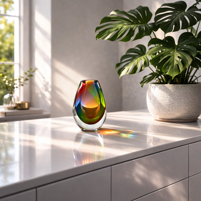 Regenboog in Kristal – Een Dans van Licht en Kleur