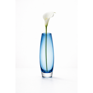„Monday Blue“ – mundgeblasene Kristallvase