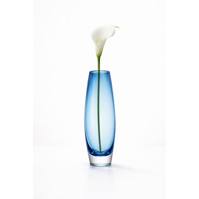 Monday Blue – Handgeblazen kristallen vaas