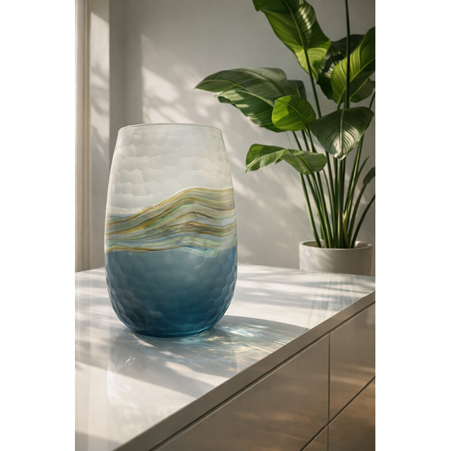Zilte Zee – Handgeblazen Glazen Vaas