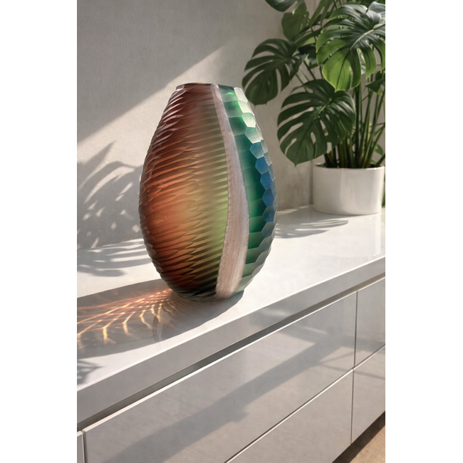 Forrest – Handgefertigte Vase mit organischer Struktur und Farbverlauf