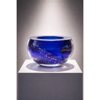 Glaskunst in königlichem Blau  - (XL)