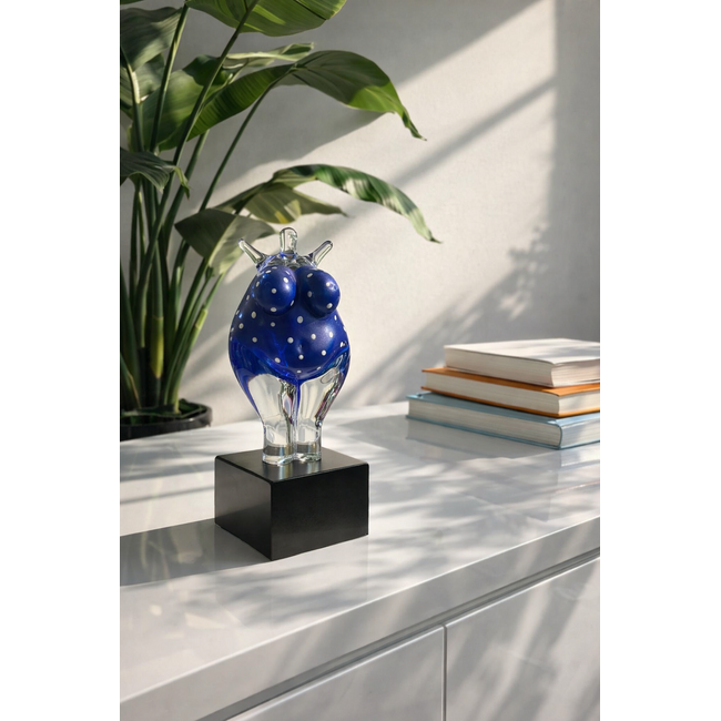 Kosta Boda 'Happy Dip Blauw' – Limited Art Crystal by Kjell Engman