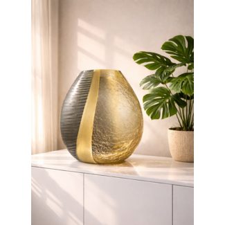 „Sandmosaik“ – mundgeblasene Glasvase