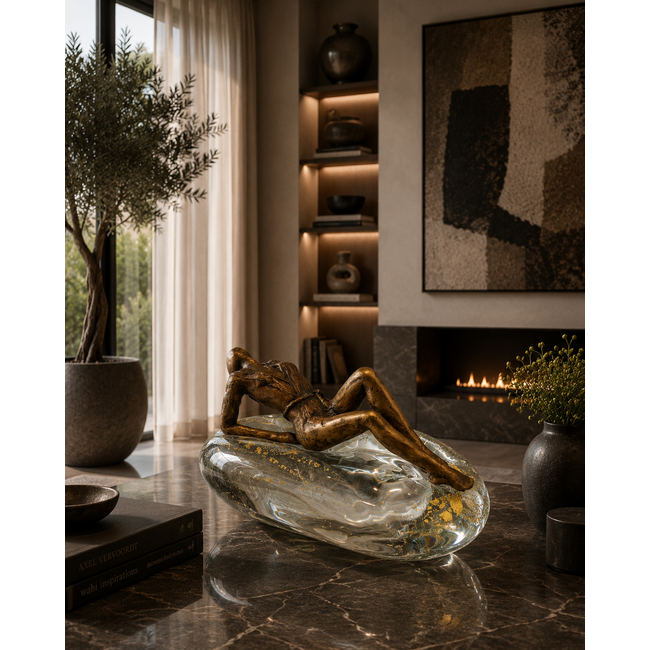 „Fülle“ – symbolisches Kunstwerk aus Bronze, Glas und Blattgold
