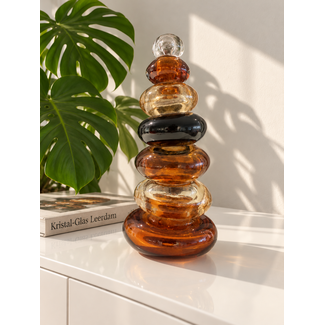 Patrick de Keijzer Gleichgewicht – Handgefertigte Kristallglasskulptur 35 cm