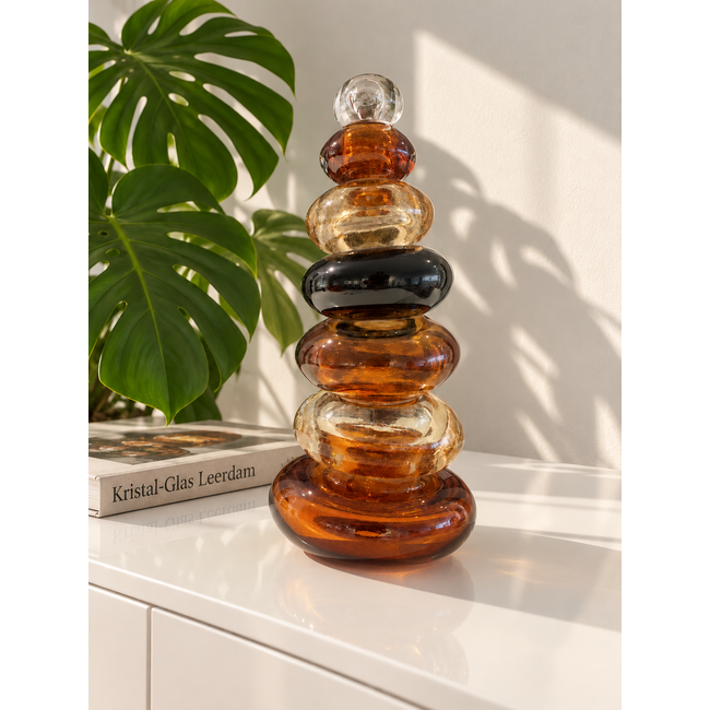 Gleichgewicht – Handgefertigte Kristallglasskulptur, 35 cm hoch, mit besonderer Symbolik