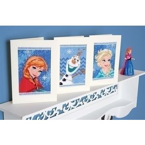 Vervaco Frozen wenskaarten Anna, Elsa en Olaf 0168526
