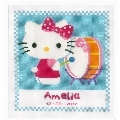 Vervaco Geboortetegel Hello Kitty speelt op trom 0156474