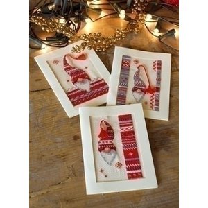 Vervaco Vervaco wenskaarten Kerstkabouters 3 stuks 0157032