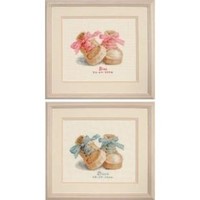 Baby schoentjes rose en blauw 0011694