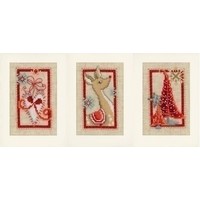 Borduren Wenskaarten Kerst set van 3 0154080