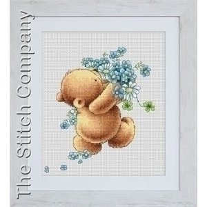Luca S Bear with Forget me not Flowers B1052