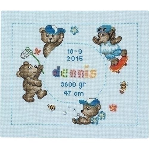 Permin Permin geboortetegel Teddybear Dennis 90-4309