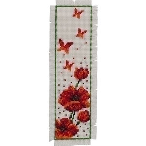 Permin Permin boekenlegger Poppies 05-3191 Permin Permin boekenlegger Poppies 05-3191
