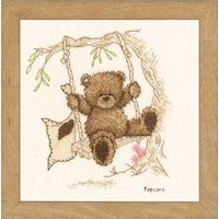 Borduurpakket Popcorn the Bear op schommel 0011188