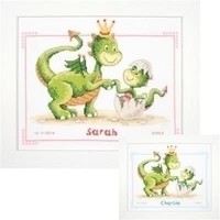 Vervaco borduurpakket geboorte Draakjes 0021536