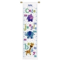 Borduren groeimeter Baby diertjes 0149293