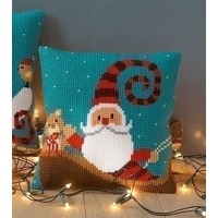 Vervaco kruissteekkussen Vrolijke Kerstman 0155869