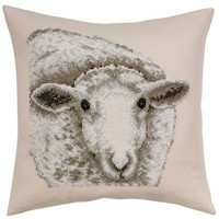 Permin borduurkussen Wit Schaap 83-6104