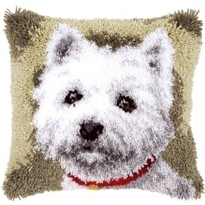 Vervaco Smyrna knoopkussen hond Westie 0145648