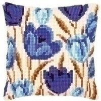 Borduurkussen blauwe tulpen 0021764