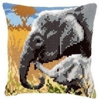 Kruissteekkussen Olifant met jong 0146813
